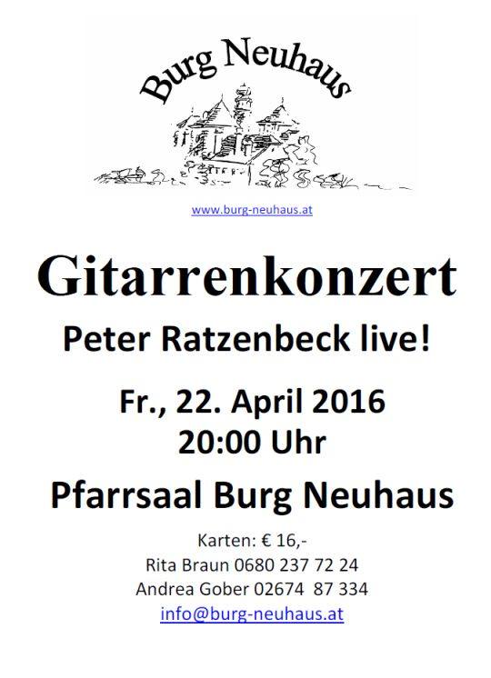 Gitarrenkonzert Peter Ratzenbeck 22.4.2016