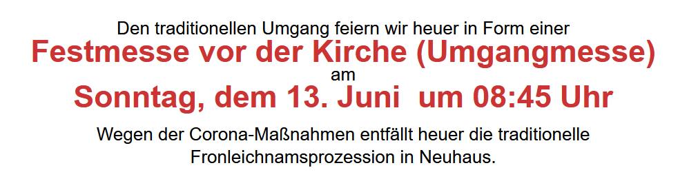 Umgangmesse vor der Kirche