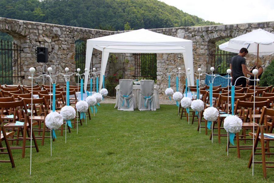 Ambiente Hochzeit im Rosengarten