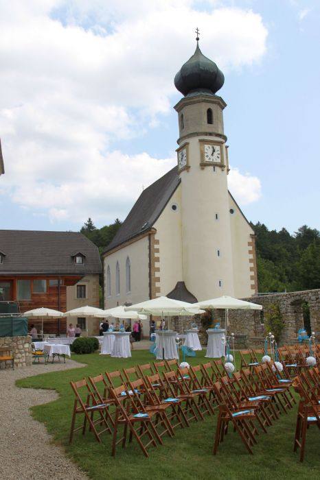 Ambiente Hochzeit im Rosengarten